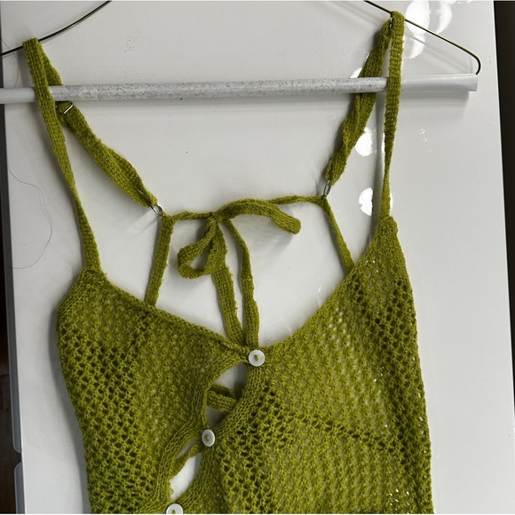 Green Knot Mini Dress with Cutouts - Picture 4 of 5